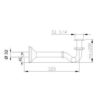 Bidetový sifon 5/4", odpad 32mm, růžové zlato 9607
