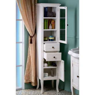 RETRO skříňka vysoká 40x170x36cm, starobílá, pravá 1665