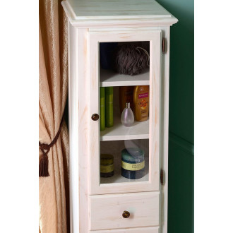 RETRO skříňka vysoká 40x170x36cm, starobílá, pravá 1665