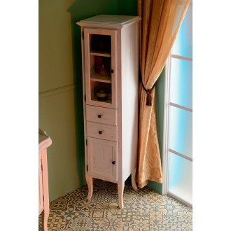 RETRO skříňka vysoká 40x170x36cm, starobílá, levá 1666