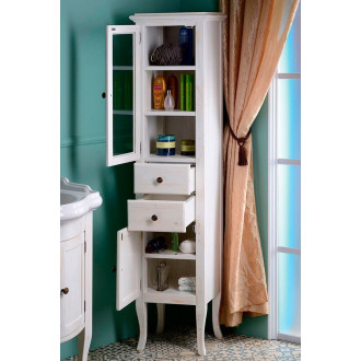 RETRO skříňka vysoká 40x170x36cm, starobílá, levá 1666