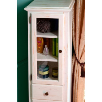 RETRO skříňka vysoká 40x170x36cm, starobílá, levá 1666