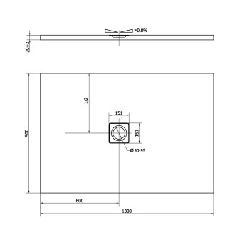 FLEXIA vanička z litého mramoru s možností úpravy rozměru, 130x90cm 72896