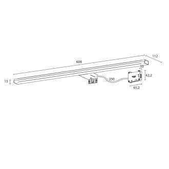 FELINA LED svítidlo, 12W, 608x15x112mm, chrom FE060