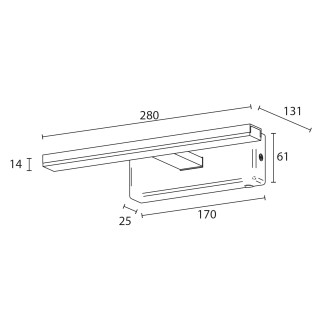 ESTHER LED nástěnné svítidlo, 6 W, 280x62x131 mm, chrom E26374CI