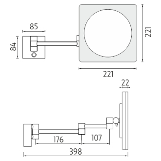 Nimco LED kosmetická zrcátka ZK 20465P-26 LED zrcátko s nastavit. teplotou svítivosti