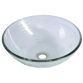 RIPPLE skleněné umyvadlo na desku ? 42 cm, čirá s motivem 2501-18