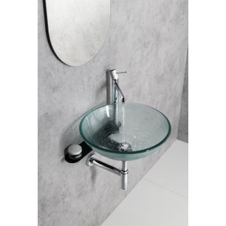 RIPPLE skleněné umyvadlo na desku ? 42 cm, čirá s motivem 2501-18