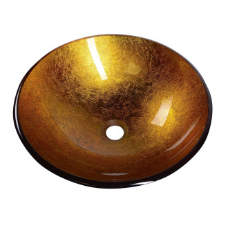 AGO skleněné umyvadlo na desku ? 42 cm, zlatě oranžová 2501-19