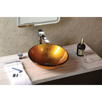 AGO skleněné umyvadlo na desku ? 42 cm, zlatě oranžová 2501-19