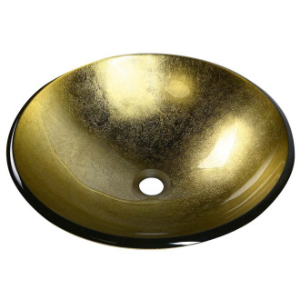 SHAY skleněné umyvadlo na desku ? 42 cm, zlatá 2501-22