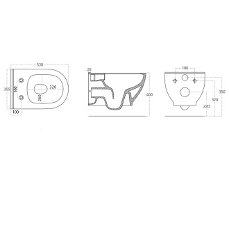 BRILLA závěsná WC mísa, Rimless, 36,5x53cm, bílá 100614
