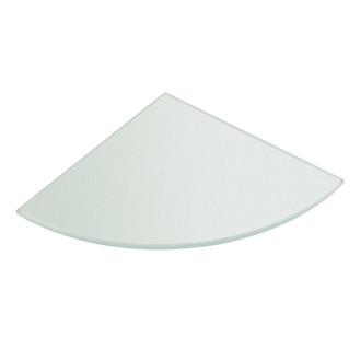 Police rohová, čtvrtkruhová 200x200x8mm, mléčné sklo 22487