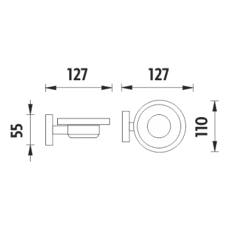 Nimco Unix nerez UNM 13059W-10 Mýdlenka skleněná