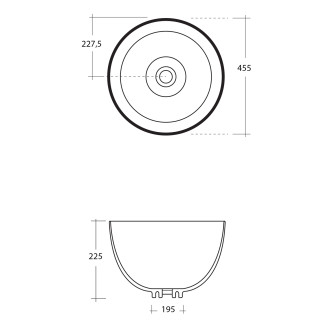 DOME keramické umyvadlo na desku, ? 45,5cm, bílá WH030