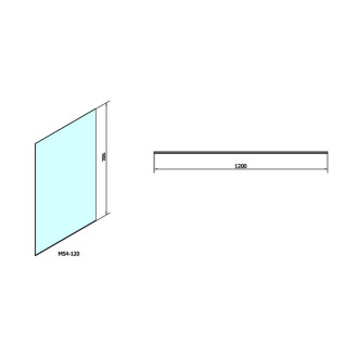 MODULAR SHOWER jednodílná zástěna WALK-IN, 1200mm MS4-120