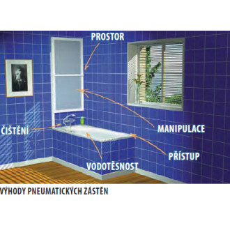 RIONI vanová zástěna s pneumatickým zdvihem, š. 710mm, stříbrná, čiré sklo 72915