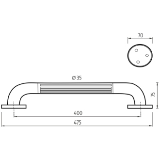 Nimco Madlo BM 1235-05 Madlo plastové 400x35 mm