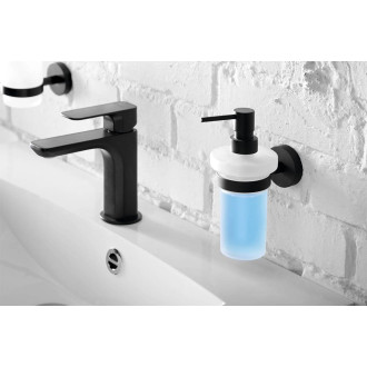 X-ROUND BLACK dávkovač mýdla 230ml, mléčné sklo, černá mat XR101B