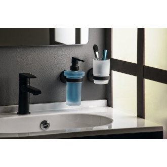 X-ROUND BLACK dávkovač mýdla 230ml, mléčné sklo, černá mat XR101B