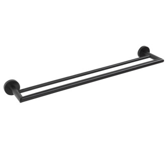 X-ROUND BLACK dvojitý držák ručníků 600x120mm, černá XR401B