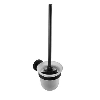 X-ROUND BLACK WC štětka závěsná, mléčné sklo, černá mat XR303B
