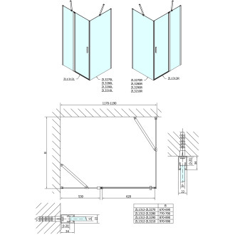 ZOOM obdélníkový sprchový kout 1200x800mm L/P varianta ZL1312ZL3280
