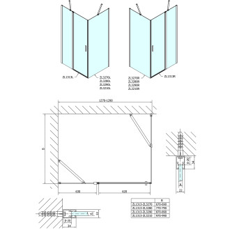 ZOOM obdélníkový sprchový kout 1300x800mm L/P varianta ZL1313ZL3280