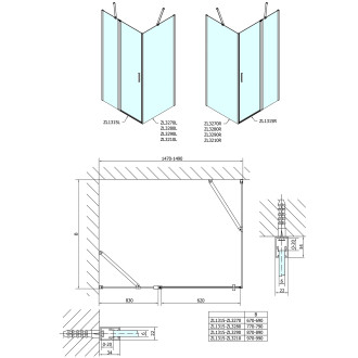 ZOOM obdélníkový sprchový kout 1500x900mm L/P varianta ZL1315ZL3290