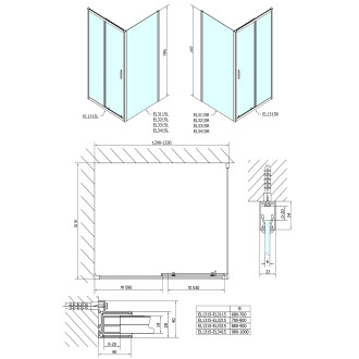 EASY obdélníkový sprchový kout 1300x1000mm, čiré sklo L/P varianta EL1315EL3415