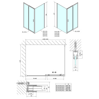 EASY obdélníkový sprchový kout 1400x900mm, čiré sklo L/P varianta EL1415EL3315