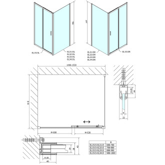 EASY obdélníkový sprchový kout 1500x900mm, čiré sklo L/P varianta EL1515EL3315