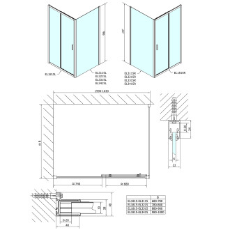 EASY obdélníkový sprchový kout 1600x900mm, čiré sklo L/P varianta EL1815EL3315