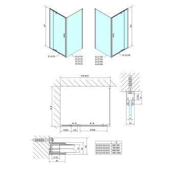 EASY obdélníkový sprchový kout pivot dveře 800-900x700mm L/P varianta EL1615EL3115