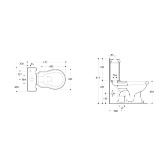 RETRO WC kombi, spodní odpad, bílá-chrom WCSET01-RETRO-SO