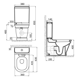 ANTIK WC kombi, spodní/zadní odpad, bílá WCSET08-ANTIK