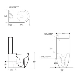 FLO WC kombi, spodní/zadní odpad, bílá WCSET11-FLO
