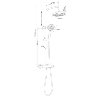 LIGA sprchový sloup s termostatickou baterií, chrom SL533