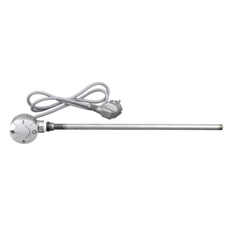Elektrická topná tyč s termostatem, rovný kabel, 400 W, chrom LT67444