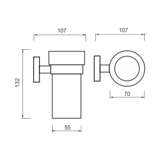 Nimco Unix nerez UNM 13058KN-10 Držák na kartáčky, nádobka keramická