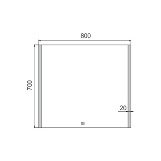 Nimco ZP 11003V LED zrcadlo 800x700 s dotykovým senzorem