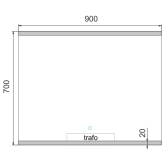 Nimco ZP 12019V LED zrcadlo 900x700 s dotykovým senzorem