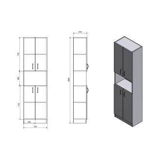 SIMPLEX ECO vysoká skříňka 50x180x30cm SIME520