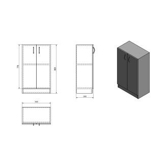 SIMPLEX ECO nízká skříňka 50x86x30cm SIME540