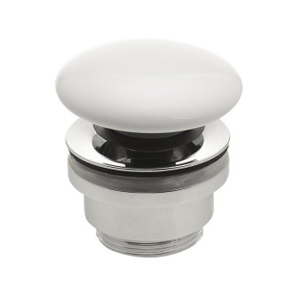 Umyvadlová výpust 5/4“, click-clack, keramická zátka, 5-63mm, bílá WEH060