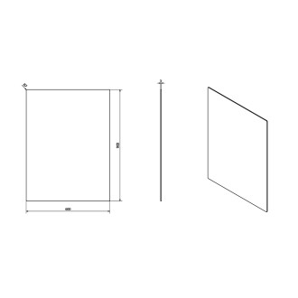 PLAIN zrcadlo 60x90cm, zakulacené rohy, bez úchytu 1501-28