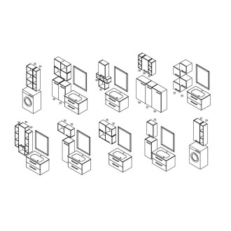 ESPACE otevřená policová skříňka 35x35x22cm, dub stříbrný ESC150-1111