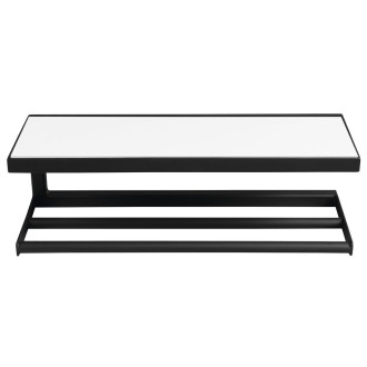 SKA nástěnná police 450x140x160mm, černá mat s bílou MDF deskou SKA401