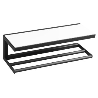 SKA nástěnná police 450x140x160mm, černá mat s bílou MDF deskou SKA401