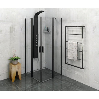 SKA nástěnný sušák ručníků 600x1150x100mm, černá mat SKA502